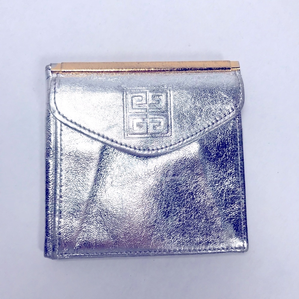 Vintage Givenchy Genuine Leather Wallet Silver Metallic Gold Colour Detailing